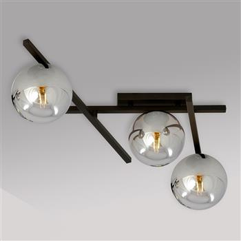 SMART 3 BLACK/GRAFIT 1104/3 nowoczesny plafon sufitowy czarny szklane klosze