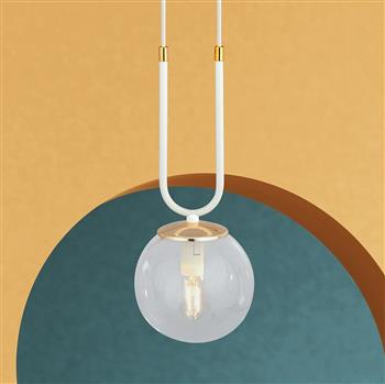 GLAM 1 WHITE/TRANSPARENT 1116/1 lampa wisząca szklane klosze GLAMOUR