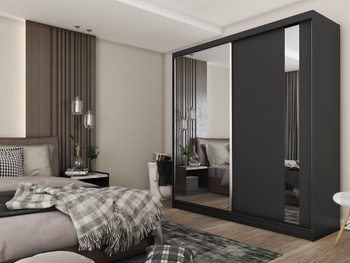 Szafa przesuwna Malva 200 cm czarny