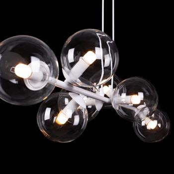 ROSSI 8 WH TRANSPARENT 877/8 lampa sufitowa wisząca biała transparentne klosze