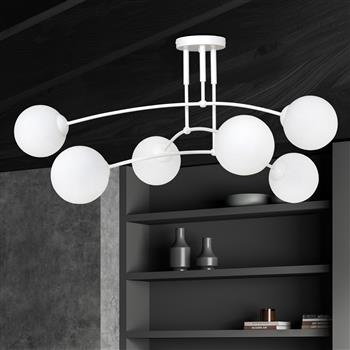 PREGOS 6 WHITE 671/6 oryginalna lampa sufitowa biała LOFT szklane mleczne klosze