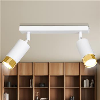 HIRO 2 WHITE-GOLD 963/2 nowoczesny regulowany spot LED sufitowy biało złoty