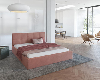 Łóżko tapicerowane RINO - Paris, kolor: salmon - 140 x 200