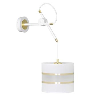 KORNO K1 WHITE 649/K1 kinkiet ścienny elegancki biało-złoty abażur regulowana wysokość