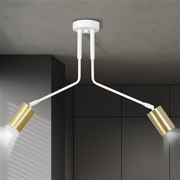 VERNO 2 WHITE 656/2 nowoczesny spot sufitowy regulowane reflektory dużo światła biało-złoty