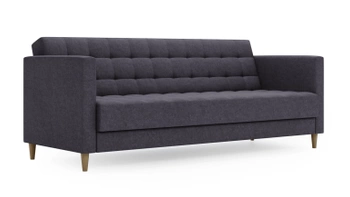 Kanapa z funkcją spania Candy na drewnianych nóżkach - kolor ciemny szary