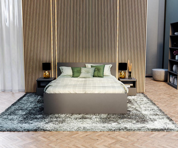 Łóżko PANAMA, kolor: szary - 160 x 200