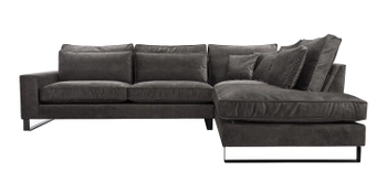 Narożnik wolnostojący Blako - prawostronny - kolor czarny