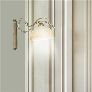 ATENA K1 136/K1 klasyczny kinkiet złoty kolor szklany klosz