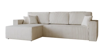 Narożnik z funkcją spania Paris - nowoczesna sofa narożna - kolor biały