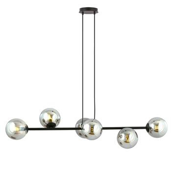 ROSSI 6 BL GRAFIT 875/6 lampa sufitowa wisząca czarna szklane klosze DESIGN