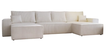 Narożnik z funkcją spania Paris U - kolor kremowy