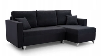 Narożnik z funkcją spania Rio - prawostronny - kolor czarny