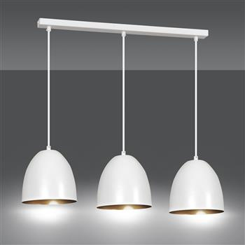 LENOX 3 WHITE-GOLD 411/3 nowoczesna lampa wisząca Biało / Złota