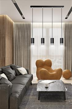 FUMIKO 4 WHITE-CHROME 814/4 designerski spot wiszący białe tuby srebrne dodatki