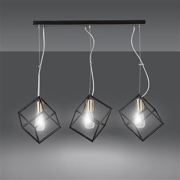 AMBITION 3 BLACK 240/3 oryginalna forma kubistyczny kształt lampa wisząca czarna
