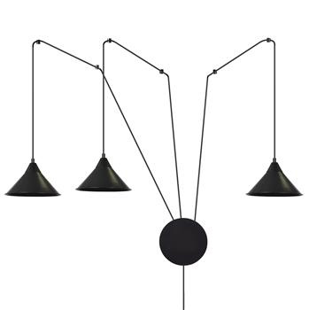 ABRAMO 3 BLACK 160/3 lampa sufitowa wisząca regulowana najnowszy design czarna loft