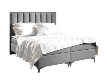 Łóżko kontynentalne z pojemnikiem na pościel - ZOFIA 120x200 cm - kolor szary