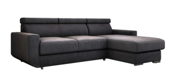 Narożnik z funkcją spania Madryt - prawostronny - kolor ciemny szary