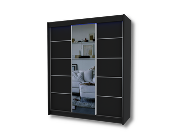 Szafa przesuwna Opal 180 cm czarny