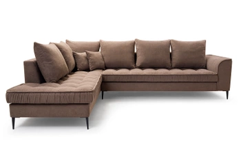 Narożnik w klasycznym stylu Elena - lewostronny - kolor brązowy