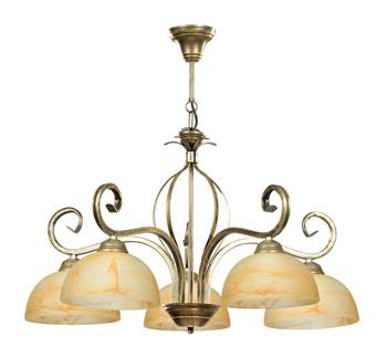 WIVARA 5 GOLD 149/5 klasyczny duży żyrandol szklane białe klosze dużo światła