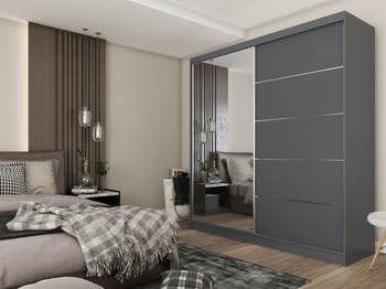 Szafa przesuwna Opal 200 cm grafit