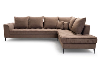 Narożnik w klasycznym stylu Elena - prawostronny - kolor brązowy