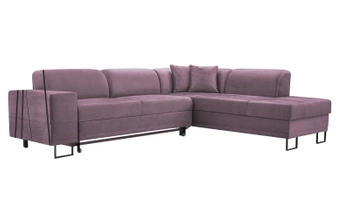 Narożnik w stylu industrialnym Deko - prawostronny - kolor różowy