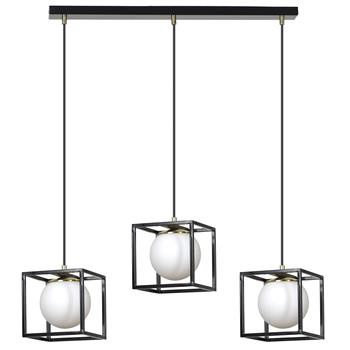 SPAZIO 3 BLACK 687/3 lampa wisząca loft kwadraty szklane klosze design