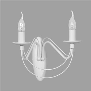 SONNET K2 WHITE 282/K2  świecznikowy klasyczny kinkiet biały