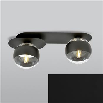 PLAZA 2 BLACK/STRIPE 1121/2 nowoczesny plafon sufitowy czarny szklane klosze