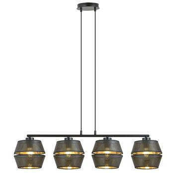 MALIA 4 BLACK/GOLD 1185/4 lampa wisząca czarna z abażurem złoty środek