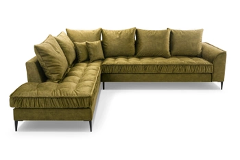 Narożnik w klasycznym stylu Elena - lewostronny - kolor zielony