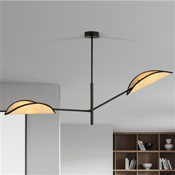 VENE 2 BLACK/RATTAN 1160/2 lampa sufitowa żyrandol oryginalny design abażury