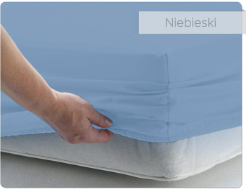 Prześcieradło BAWEŁNIANE niebieskie - 60 x 120