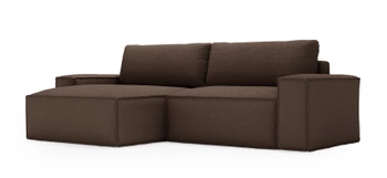 Narożnik Yumay- nowoczesna sofa z funkcją spania - kolor brązowy