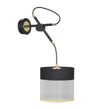 MONOLIT K1 BLACK 588/K1 kinkiet ścienny elegancki czarno-złoty abażur regulowana wysokość