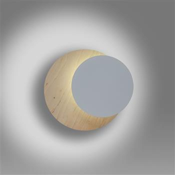 CIRCLE 971/1 WHITE kinkiet ścienny LED biały styl skandynawski drewno metal