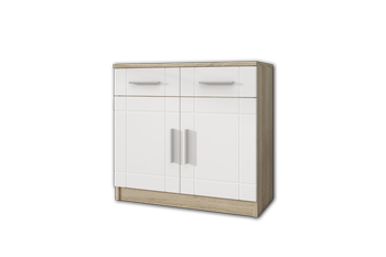 Komoda do salonu Gola 69 cm Biały / Dąb Sonoma