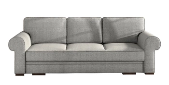 Kanapa z funkcją spania PUKET - tkanina dwukolorowa plecionka - kolor szary