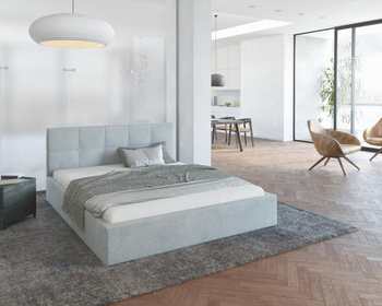 Łóżko tapicerowane RINO - Paris, kolor: light gray - 160 x 200