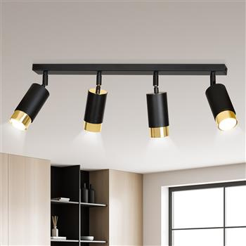 HIRO 4 BLACK-GOLD 965/4 nowoczesny regulowany spot LED sufitowy czarno złoty