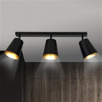 PRISM 3 BLACK-GOLD 406/3 spot plafon sufitowy regulowane klosze czarne złoty środek