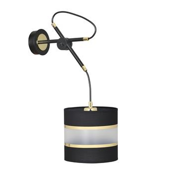 KORNO K1 BLACK 648/K1 kinkiet ścienny elegancki czarno-złoty abażur regulowana wysokość