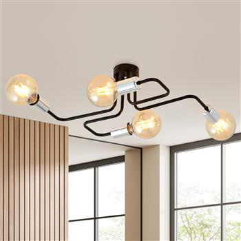 VEKEN 4 SILVER plafon sufitowy w stylu Loft Edison