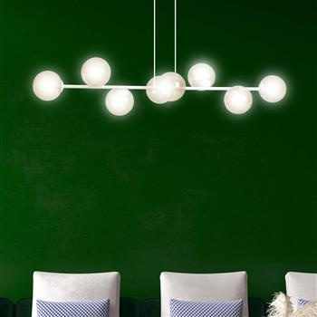 ROSSI 8 WH MIODOWY 879/8 lampa sufitowa wisząca biała miodowe klosze