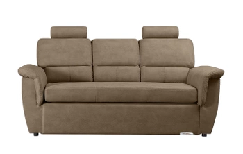 Kanapa z funkcją spania DANA - tkanina eko skóra - kolor beżowy