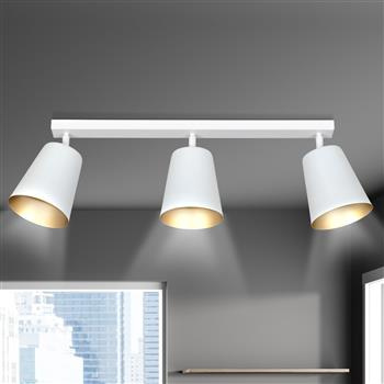 PRISM 3 WHITE-GOLD 407/3  spot plafon sufitowy regulowane klosze biały złoty środek