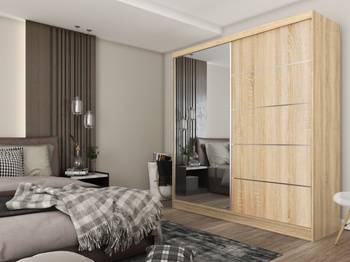 Szafa przesuwna Opal 200 cm dąb sonoma